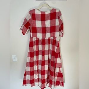 NWT Roolee Red gingham mom dress size small